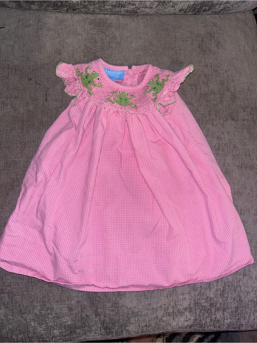 euc Anavini Girls Smocked Frog Dress